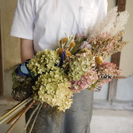 誕プレ　ドライフラワー　スワッグ