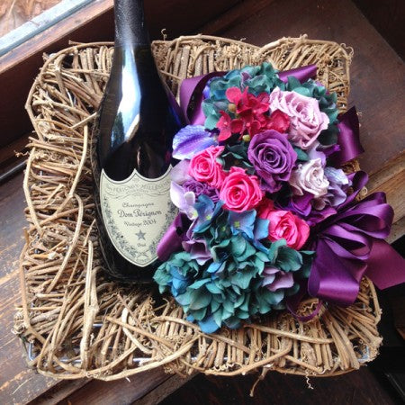 ドンペリと花　古希祝い