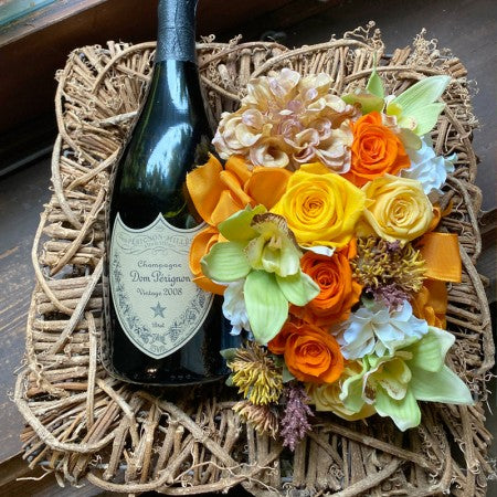 ドンペリと花　黄色