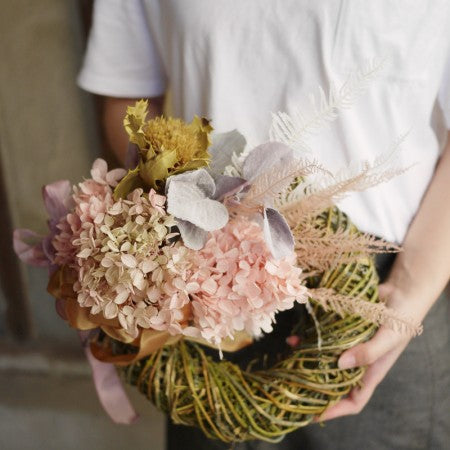 結婚祝い　ドライフラワー　リース